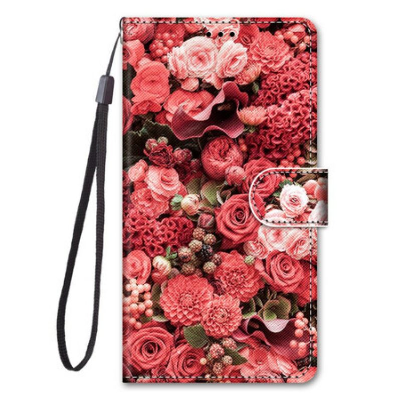 Custodia in pelle Samsung Galaxy S21 5G Romanticismo Floreale