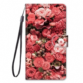 Custodia in pelle Samsung Galaxy S21 5G Romanticismo Floreale