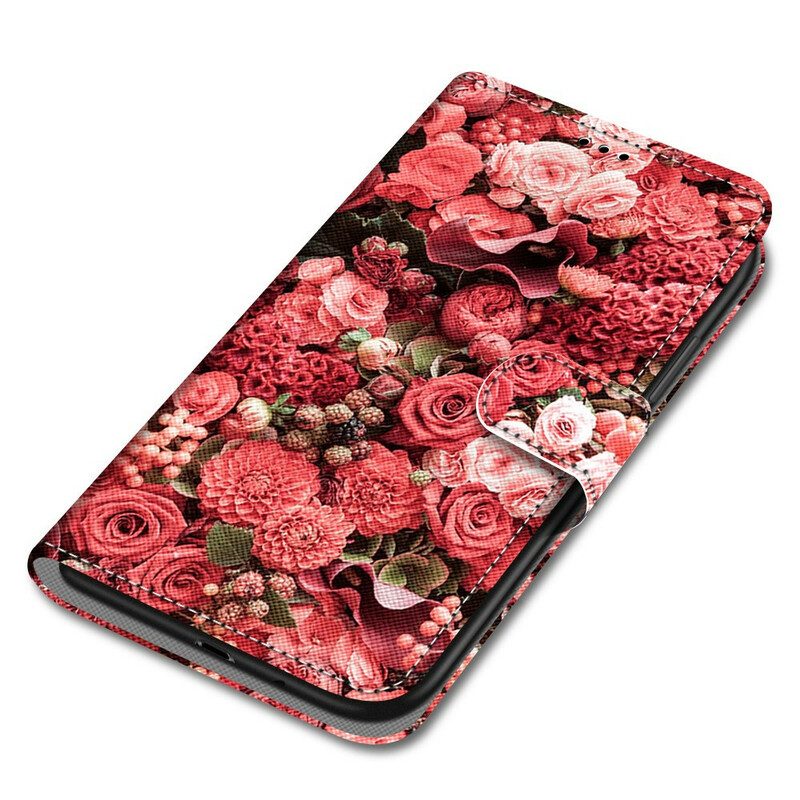 Custodia in pelle Samsung Galaxy S21 5G Romanticismo Floreale