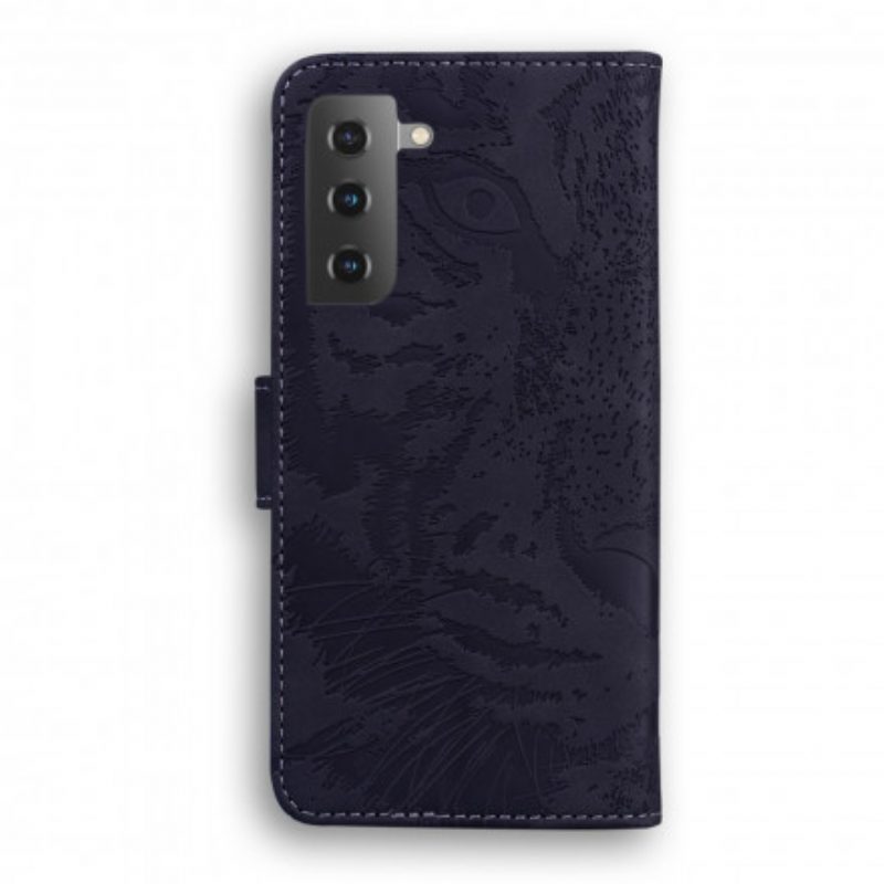 Custodia in pelle Samsung Galaxy S21 5G Stampa Faccia Di Tigre