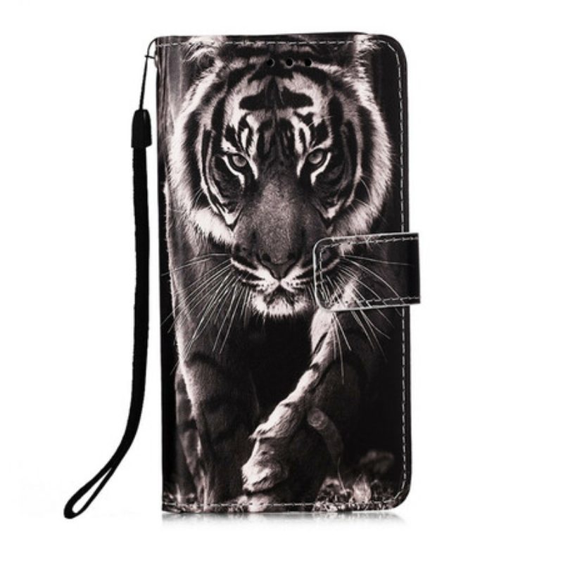 Custodia in pelle Samsung Galaxy S21 5G Tigre Notturna