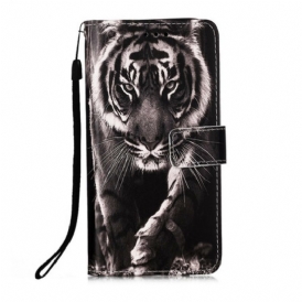 Custodia in pelle Samsung Galaxy S21 5G Tigre Notturna