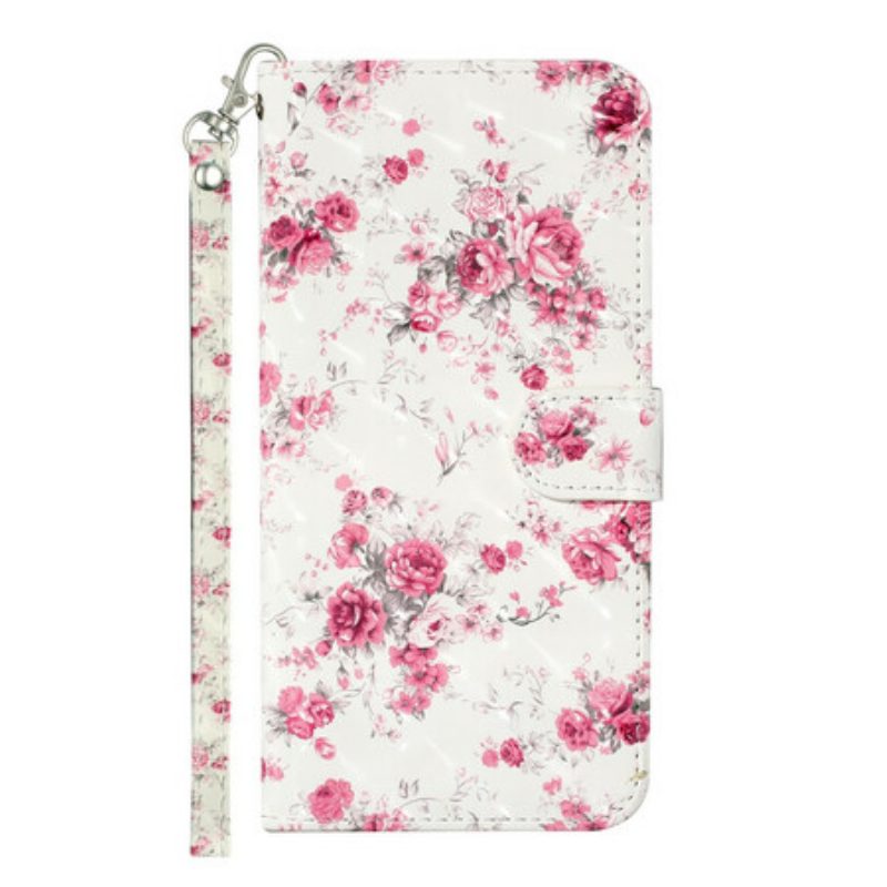 Folio Cover Samsung Galaxy S21 5G Cinturino Punto Luce Fiori