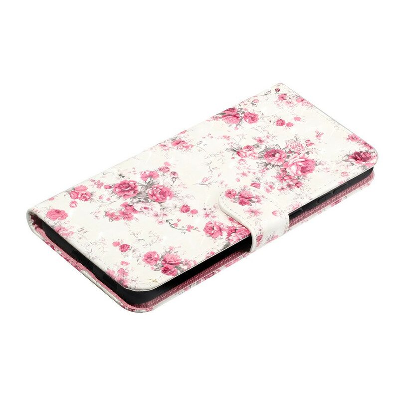 Folio Cover Samsung Galaxy S21 5G Cinturino Punto Luce Fiori