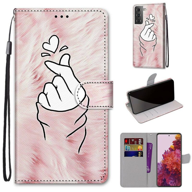 Folio Cover Samsung Galaxy S21 5G Cuore Del Dito