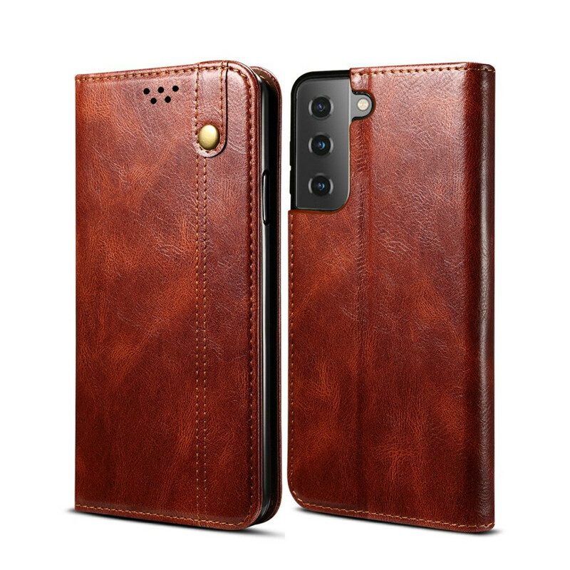 Folio Cover Samsung Galaxy S21 5G Custodia in pelle Ecopelle Cerata