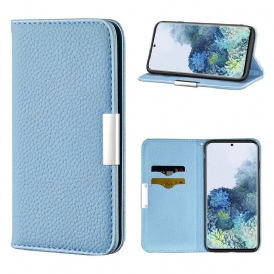 Folio Cover Samsung Galaxy S21 5G Custodia in pelle Ecopelle Litchi Ultra Chic