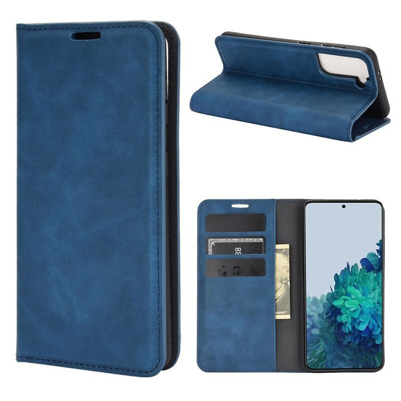 Folio Cover Samsung Galaxy S21 5G Custodia in pelle Effetto Pelle Morbida