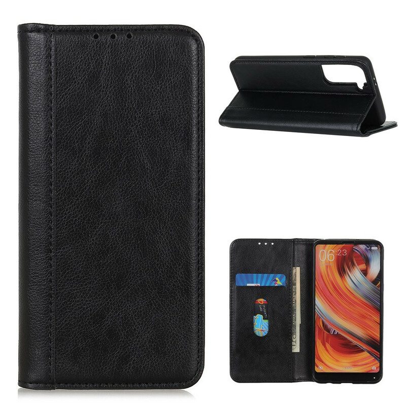 Folio Cover Samsung Galaxy S21 5G Custodia in pelle Eleganza Split Litchi Leather