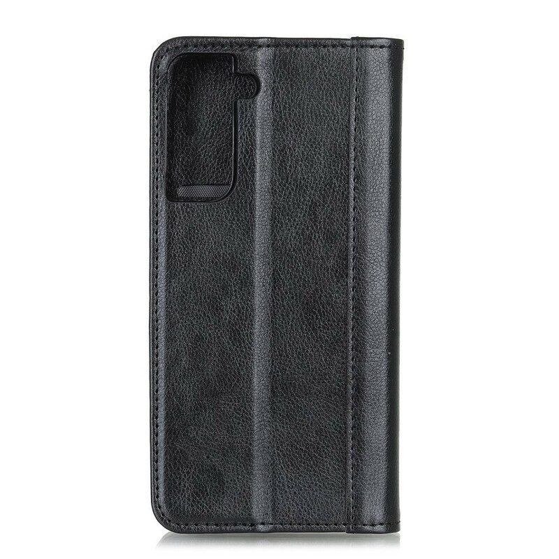 Folio Cover Samsung Galaxy S21 5G Custodia in pelle Eleganza Split Litchi Leather