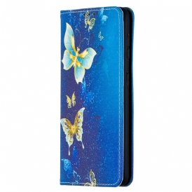 Folio Cover Samsung Galaxy S21 5G Custodia in pelle Farfalle Colorate