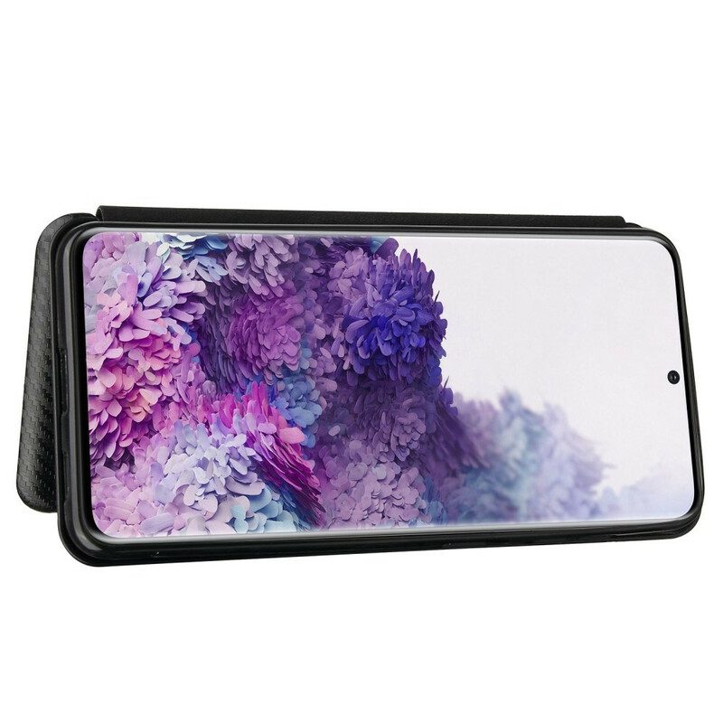 Folio Cover Samsung Galaxy S21 5G Custodia in pelle Fibra Di Carbonio