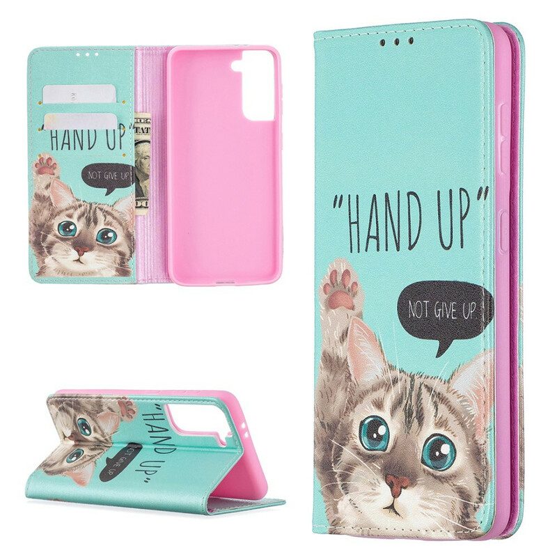 Folio Cover Samsung Galaxy S21 5G Custodia in pelle Mano In Alto