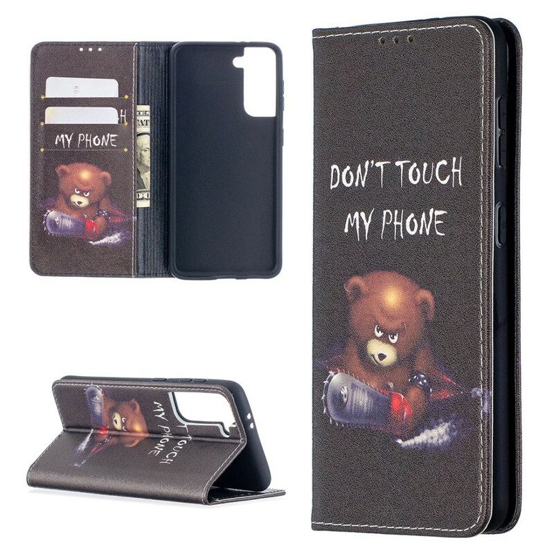 Folio Cover Samsung Galaxy S21 5G Custodia in pelle Orso Pericoloso