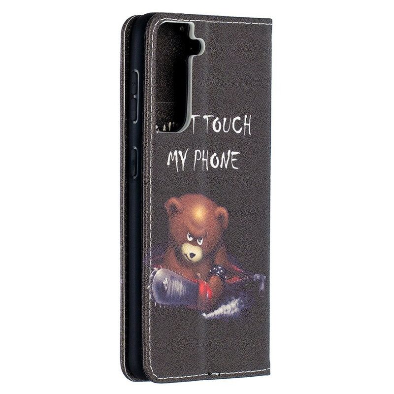 Folio Cover Samsung Galaxy S21 5G Custodia in pelle Orso Pericoloso