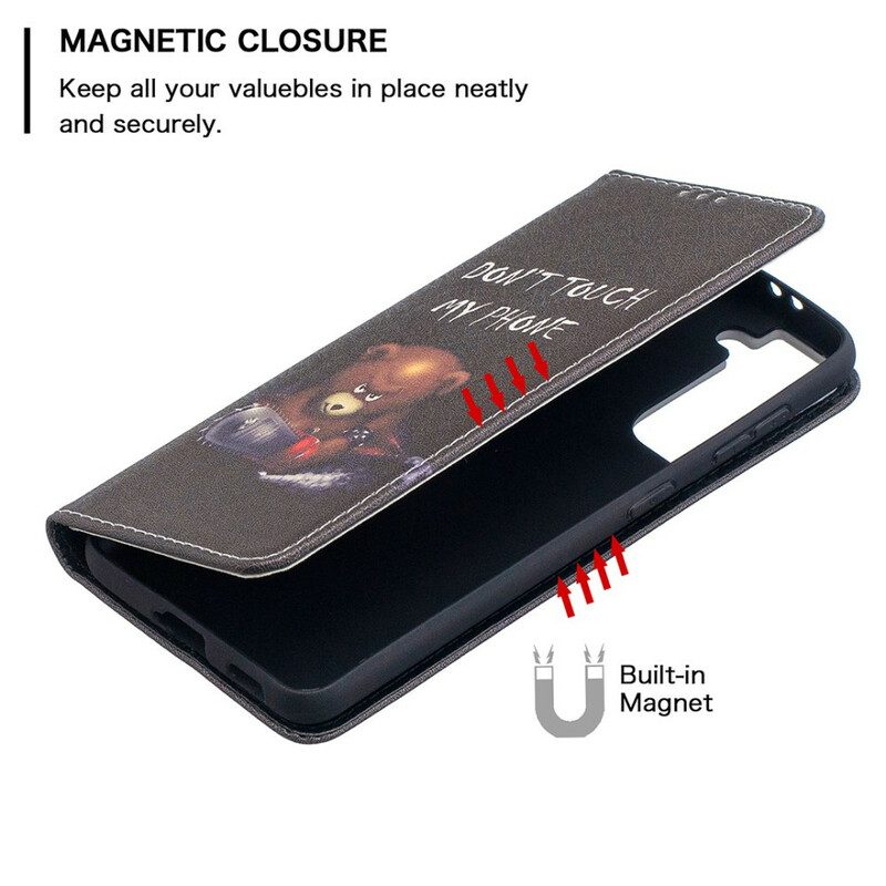 Folio Cover Samsung Galaxy S21 5G Custodia in pelle Orso Pericoloso