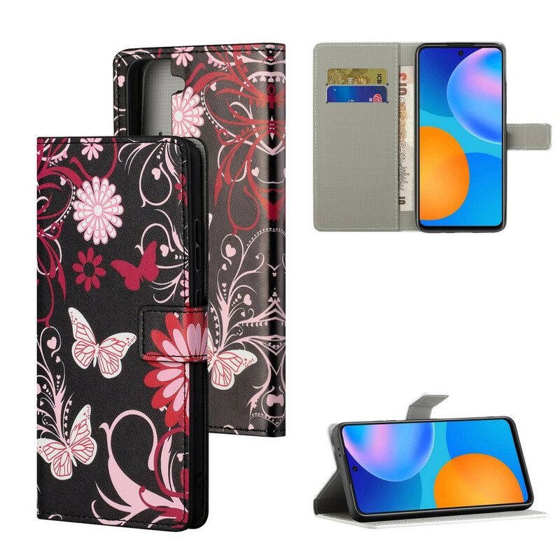 Folio Cover Samsung Galaxy S21 5G Farfalle E Fiori