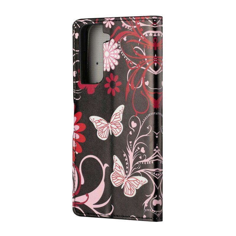 Folio Cover Samsung Galaxy S21 5G Farfalle E Fiori