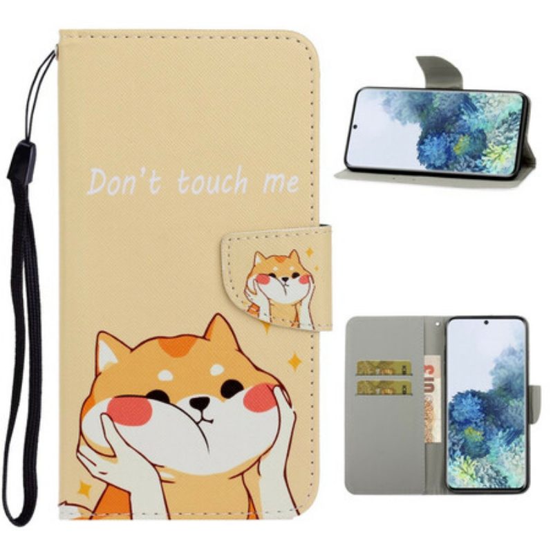 Folio Cover Samsung Galaxy S21 5G Gatto Non Toccarmi Con La Cinghia