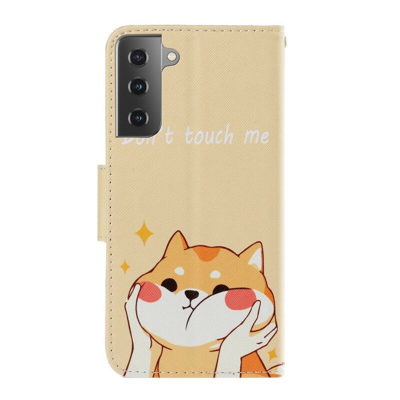 Folio Cover Samsung Galaxy S21 5G Gatto Non Toccarmi Con La Cinghia