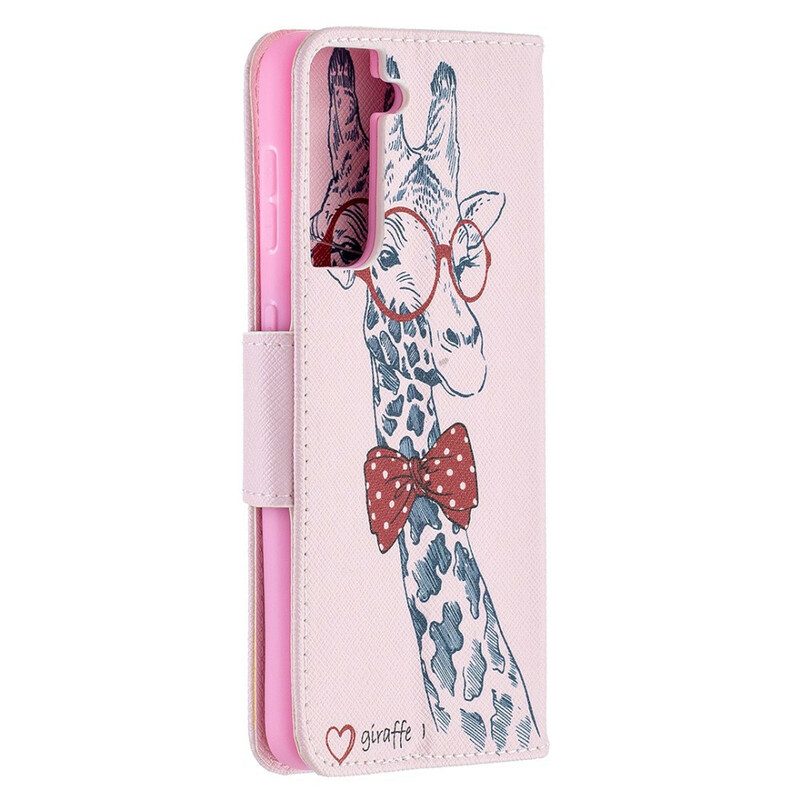 Folio Cover Samsung Galaxy S21 5G Giraffa Intelligente