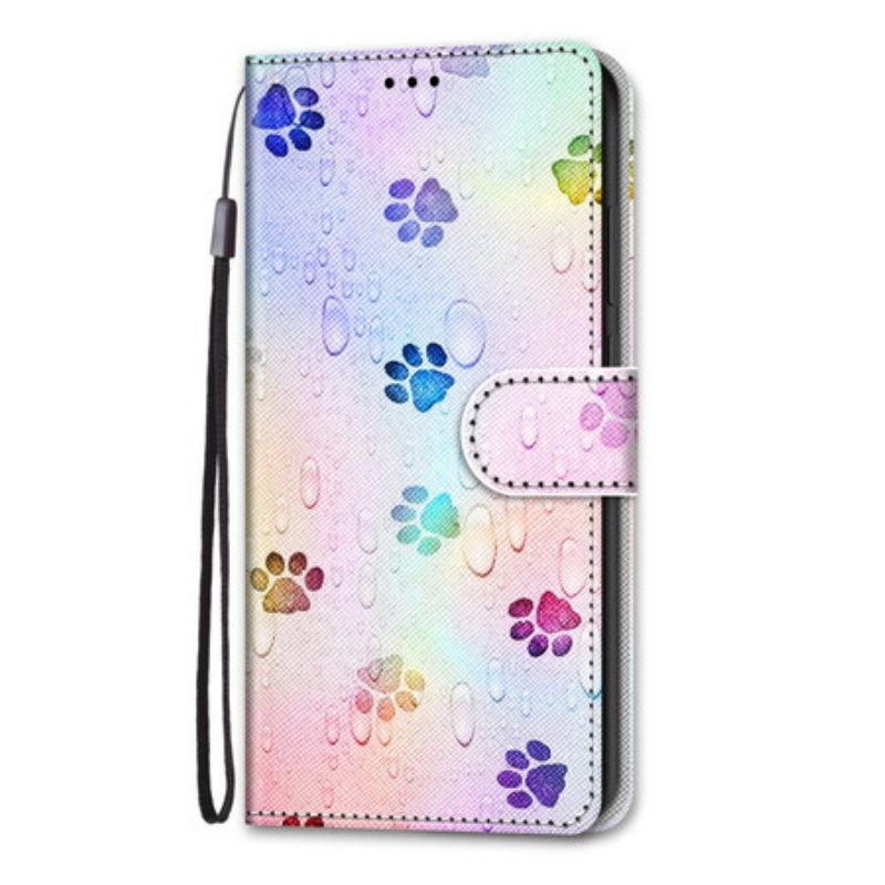 Folio Cover Samsung Galaxy S21 5G Impronte Sotto La Pioggia