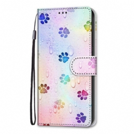 Folio Cover Samsung Galaxy S21 5G Impronte Sotto La Pioggia