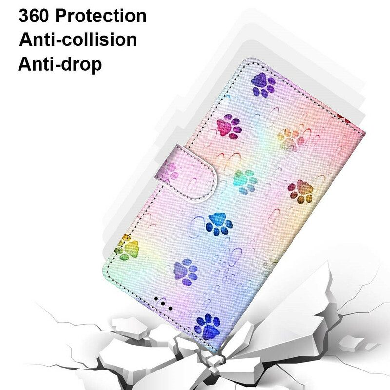 Folio Cover Samsung Galaxy S21 5G Impronte Sotto La Pioggia