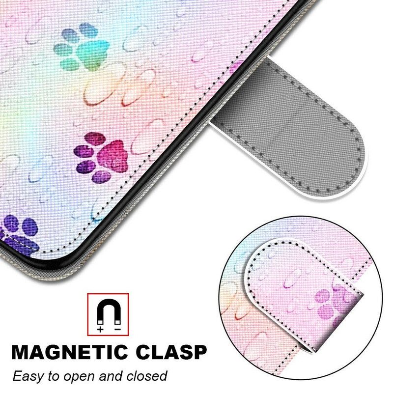 Folio Cover Samsung Galaxy S21 5G Impronte Sotto La Pioggia