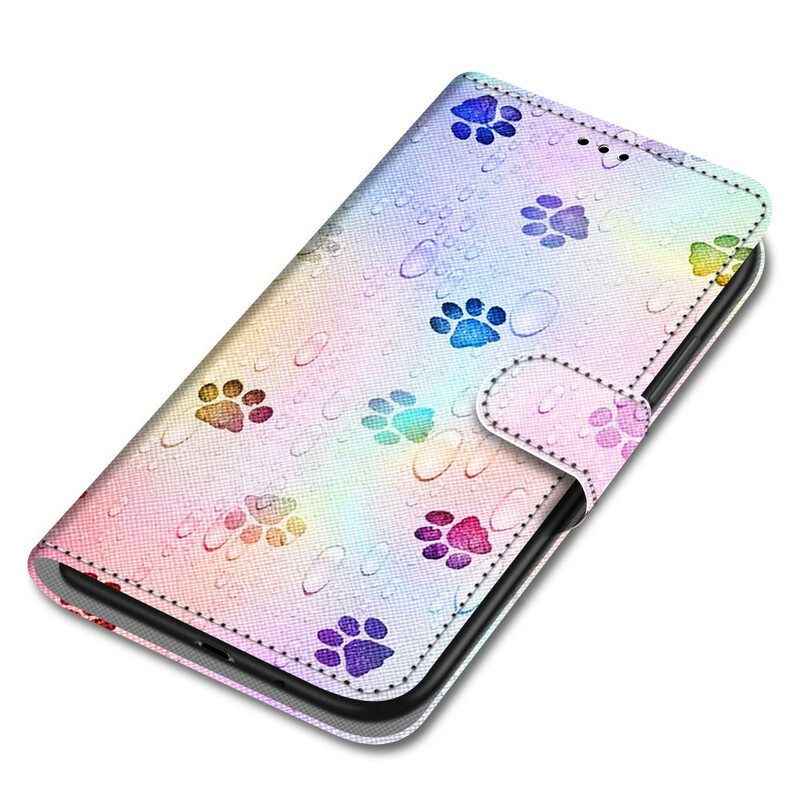 Folio Cover Samsung Galaxy S21 5G Impronte Sotto La Pioggia