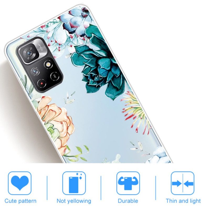 Cover Poco M4 Pro 5G Fiori Dell'acquerello