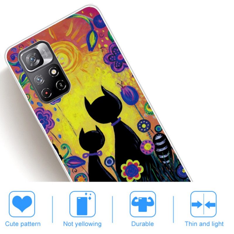 Cover Poco M4 Pro 5G Gatto Dei Cartoni Animati