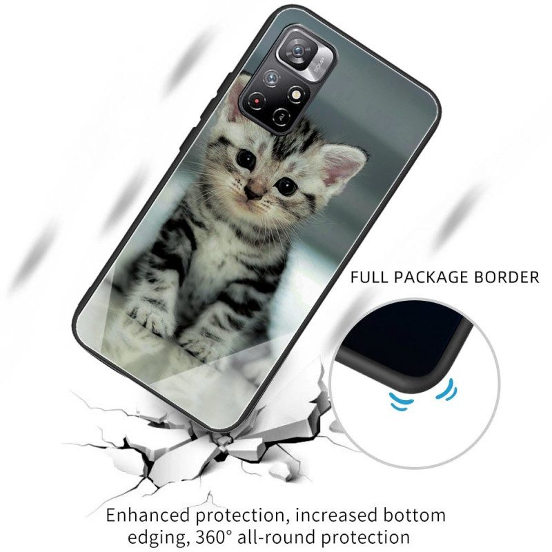 Cover Poco M4 Pro 5G Vetro Temperato Gattino