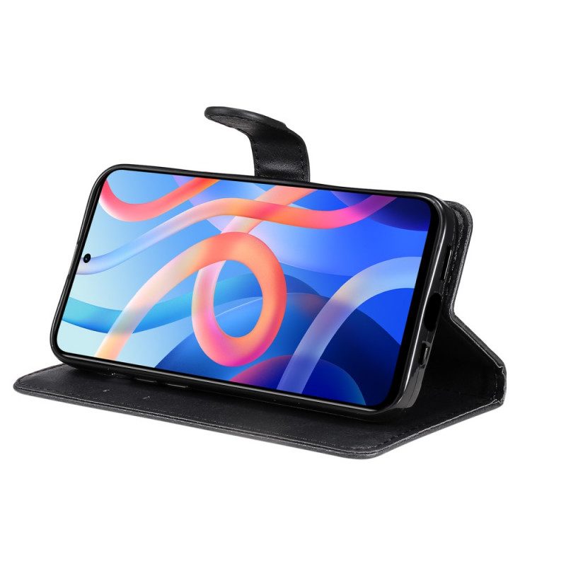 Custodia A Portafoglio Poco M4 Pro 5G Strappy Effetto Pelle Opaca