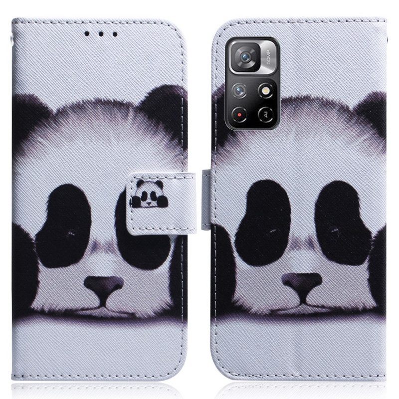 Custodia in pelle Poco M4 Pro 5G Faccia Da Panda