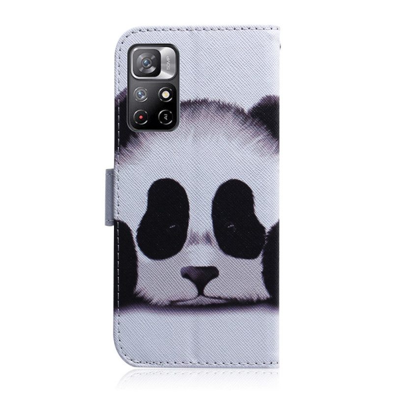 Custodia in pelle Poco M4 Pro 5G Faccia Da Panda