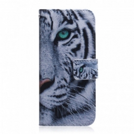 Custodia in pelle Poco M4 Pro 5G Faccia Da Tigre