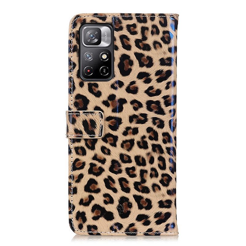 Custodia in pelle Poco M4 Pro 5G Leopardo