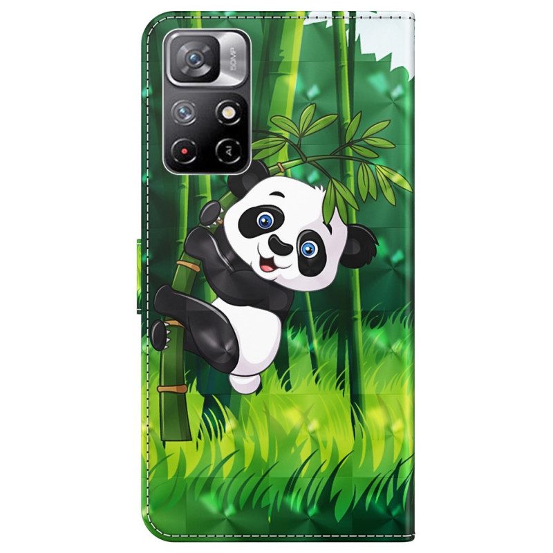 Custodia in pelle Poco M4 Pro 5G Panda E Bambù