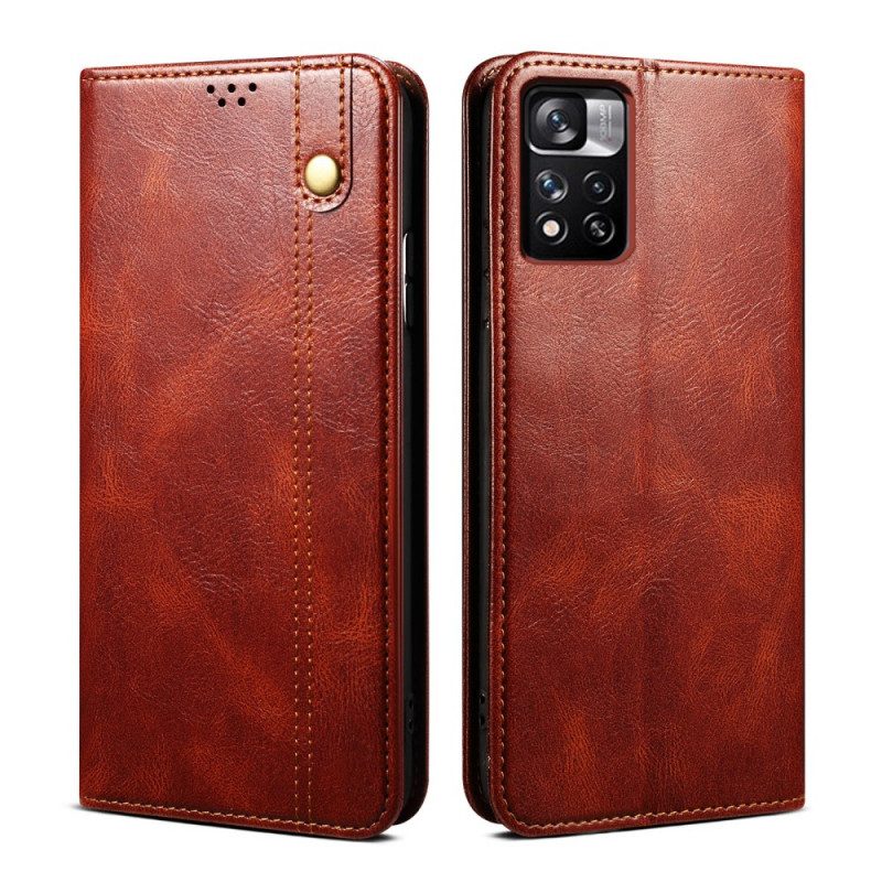 Folio Cover Poco M4 Pro 5G Custodia in pelle Ecopelle Cerata