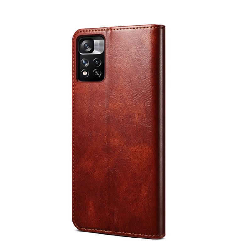 Folio Cover Poco M4 Pro 5G Custodia in pelle Ecopelle Cerata