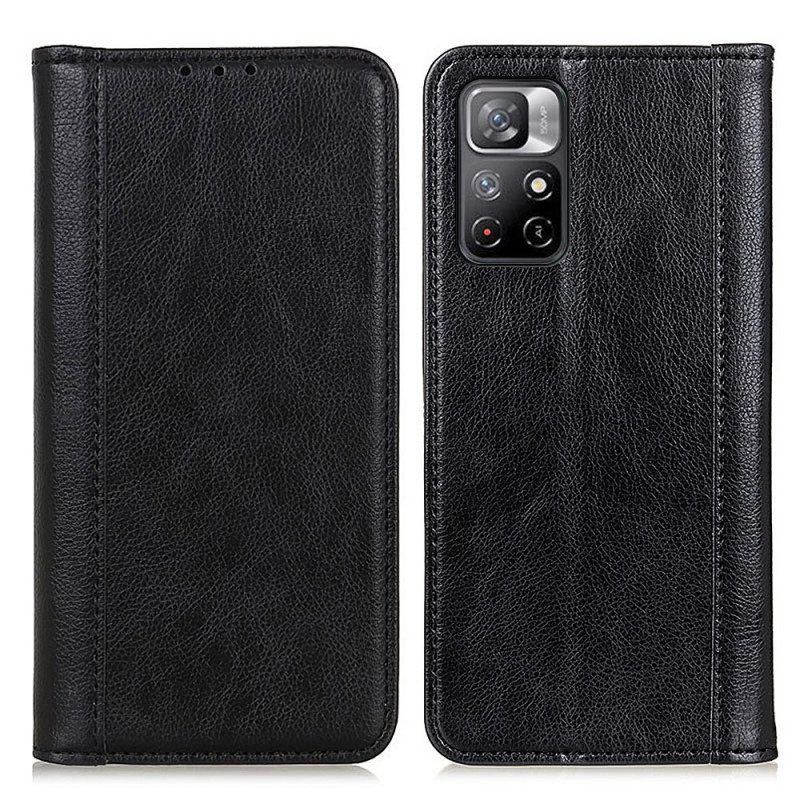 Folio Cover Poco M4 Pro 5G Custodia in pelle Eleganza Split Litchi Leather