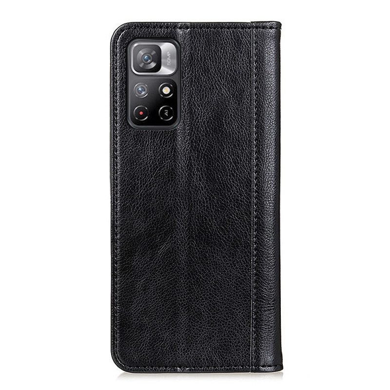 Folio Cover Poco M4 Pro 5G Custodia in pelle Eleganza Split Litchi Leather