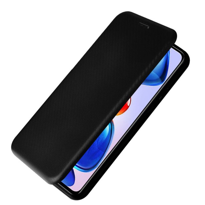 Folio Cover Poco M4 Pro 5G Custodia in pelle Fibra Di Carbonio