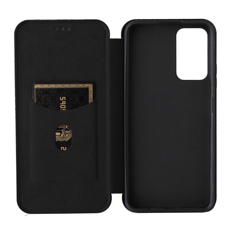 Folio Cover Poco M4 Pro 5G Custodia in pelle Fibra Di Carbonio