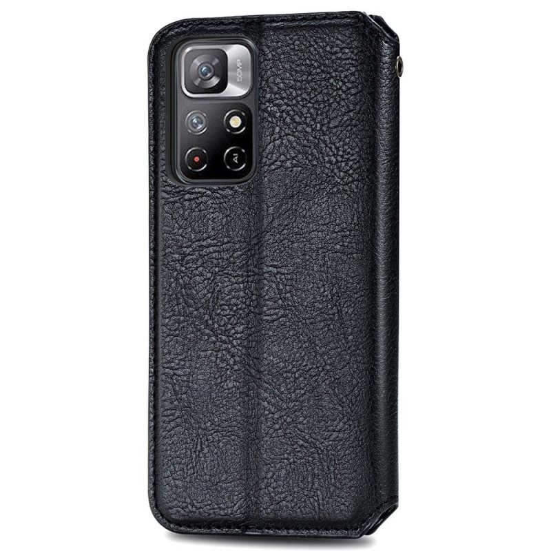 Folio Cover Poco M4 Pro 5G Custodia in pelle Texture Diamante Effetto Pelle