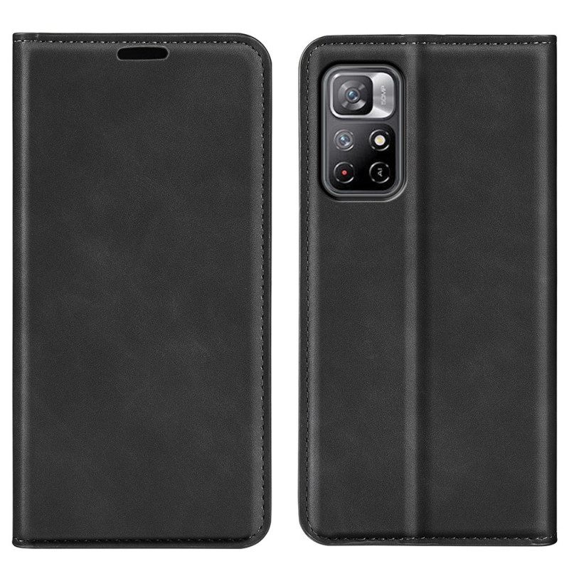 Folio Cover Poco M4 Pro 5G Custodia in pelle Tocco Di Pelle