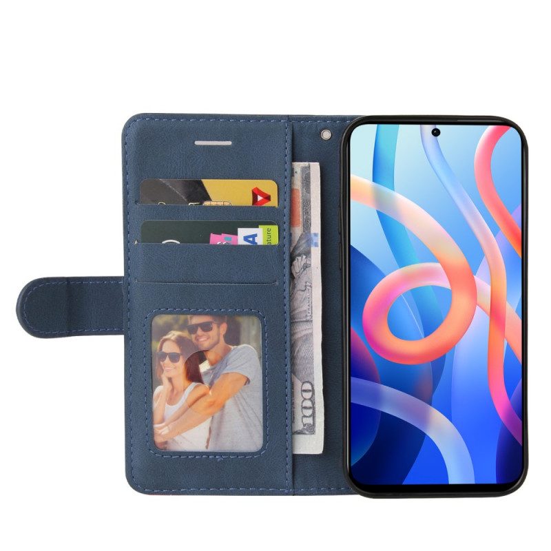 Folio Cover Poco M4 Pro 5G Ecopelle Firmata Bicolore