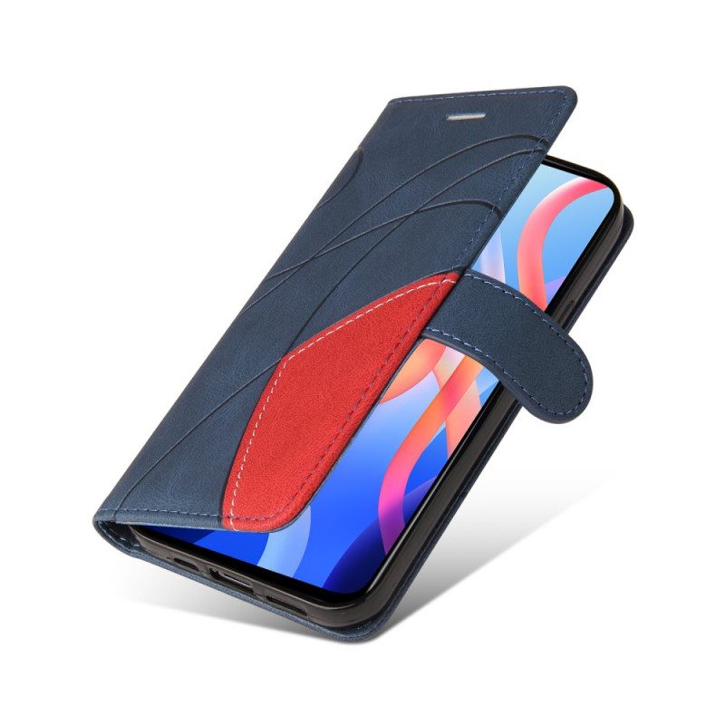 Folio Cover Poco M4 Pro 5G Ecopelle Firmata Bicolore