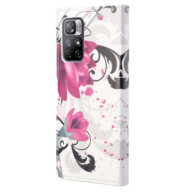 Folio Cover Poco M4 Pro 5G Fiori Tropicali